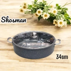 Кастрюля Shosman MT181961, гранит, серый, 34 см