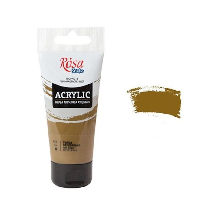 Акриловая краска Rosa Studio 425 умбра натуральная, 75 мл