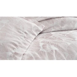 Набор покрывал с наволочками Yataş Leaf, покрывало 230x240 см, наволочки 50x70 см 2 шт, двуспальный, полиэстер, светло-фиолетовый