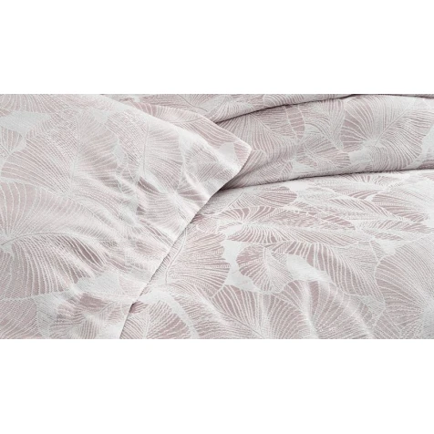 Набор покрывал с наволочками Yataş Leaf, покрывало 230x240 см, наволочки 50x70 см 2 шт, двуспальный, полиэстер, светло-фиолетовый