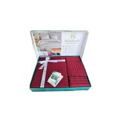 Комплект постельного белья Hanzadə hc_2110000003454, пододеяльник 160x220 см, простыня 180x240 см, наволочка 50x70 (2 шт), односпальный, атлас/сатин, красный