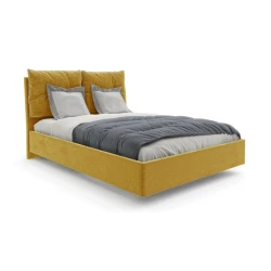 Двуспальная кровать Art_ikili_yataq (180) 45, ламинат, желтая, 200x180x120 см