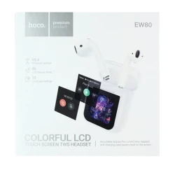 Беспроводные наушники NM Style с цветным ЖК-дисплеем EW80, белые