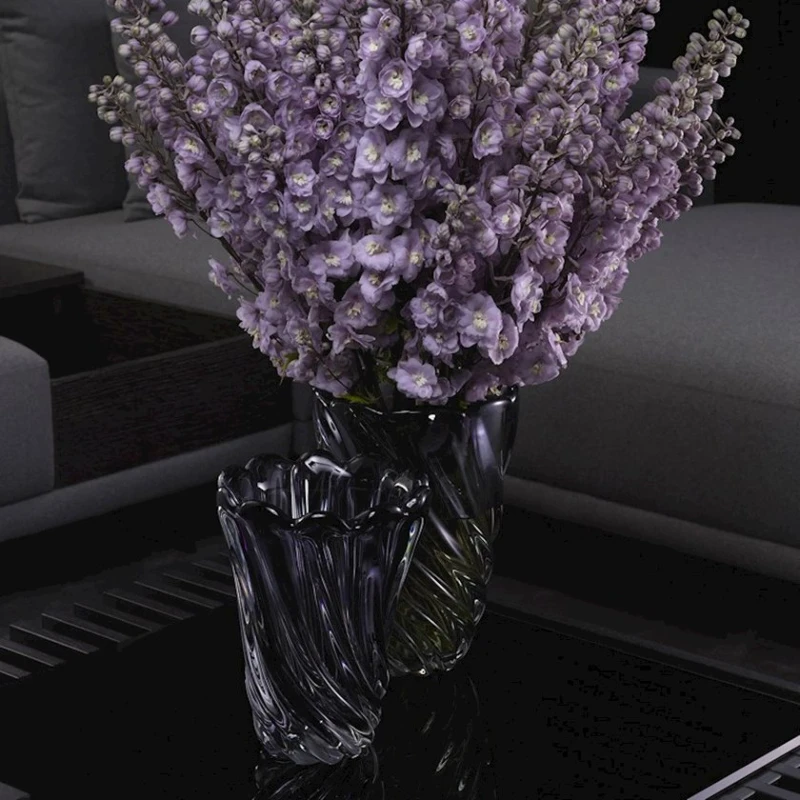 Ваза Eichholtz Contessa L, 20.5x29 см, стекло, серый