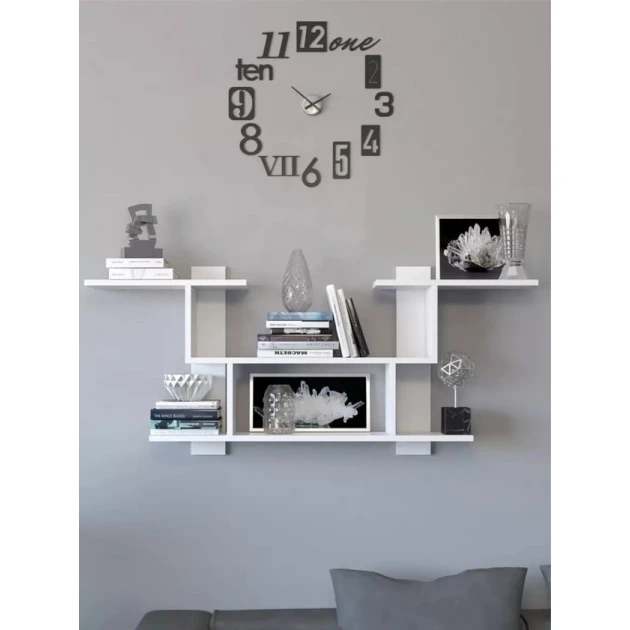 Divar rəfi Art Mebel 191, laminat, 55х126х20 sm, ağ