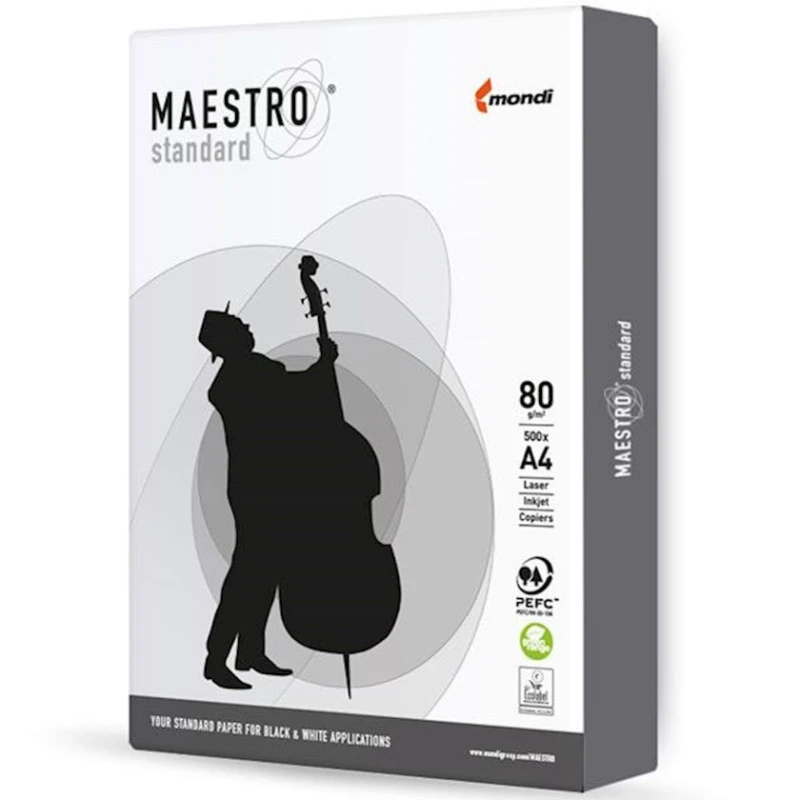 Бумага для принтеров Maestro Standart+ А4 80 г/кв.м 500 листов, класс C Бумага для принтеров Maestro Standart+ А4 80 г/кв.м 500 листов, класс C