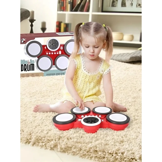 Uşaqlar üçün nağara dəsti O-329, 39х24х6 sm, qırmızı