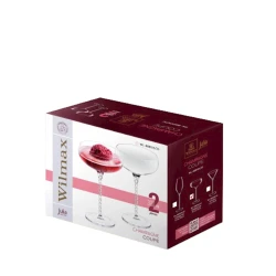 Набор бокалов для шампанского Wilmax Julia WL‑888105/2C, 300 мл, хрусталь, прозрачный, 2 шт