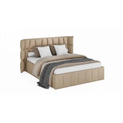 Двуспальная кровать Art_ikili_yataq 8, ламинат, бежевая, 120x160x200 см