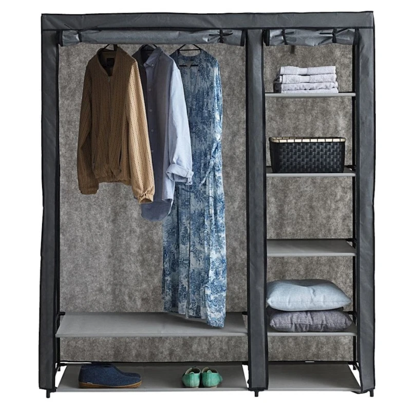 Портативный шкаф JYSK Damhus, 149x174x50 см, темно-серый Портативный шкаф JYSK Damhus, 149x174x50 см, темно-серый