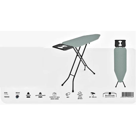 Ütü masası Perilla Present, 110x38 sm, qara/yaşıl