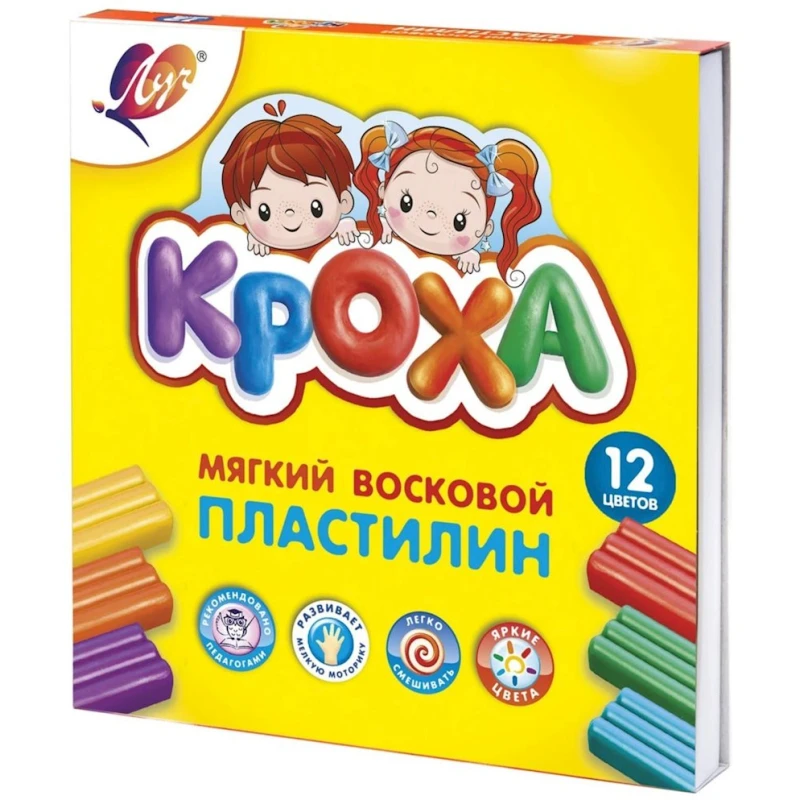 Пластилин Луч Кроха, 12 цветов