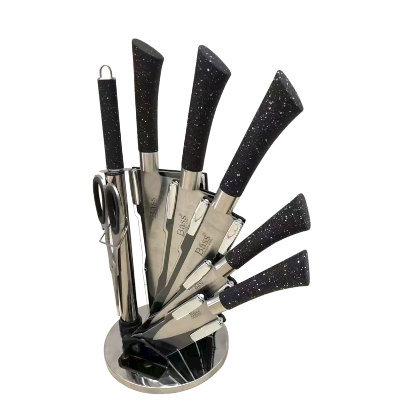 Bıçaq dəsti HMSD_BN2B plastik tutacaq, qara, 7 əd