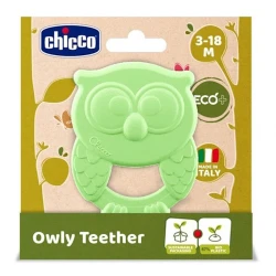Прорезыватель Chicco Owly Teether ECO+, пластик, зеленый, 8.5x1x9 см Прорезыватель Chicco Owly Teether ECO+, пластик, зеленый, 8.5x1x9 см