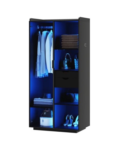 Şkaf Art Mebel Art-60-39, qara, 210х60х50 sm