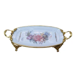 Фруктовница 40x19x7 см, керамика, золотистый