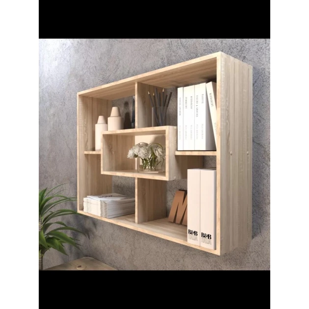 Полка настенная Art Mebel 33, ламинат, 75х100х25 см, бежевая