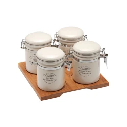 Набор емкостей для хранения Tognana Dolce Casa, фарфор, бежевый, 4 шт Набор емкостей для хранения Tognana Dolce Casa, фарфор, бежевый, 4 шт