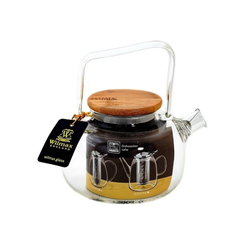 Заварной чайник Wilmax 7037 WL‑888819/A 0.6 л, 1 шт, стекло, с крышкой, прозрачный, коричневый