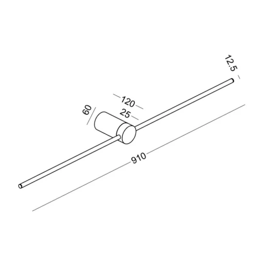 Настенный светильник Lustore LSW467, 12x6x91 см, золотистый/черный