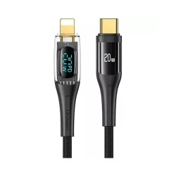 Кабель USAMS SJ588 USB-C to Lightning, 1.2 м, черный