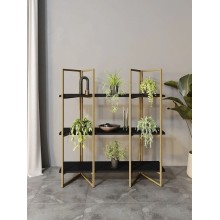 Stellaj 3563_LoftSizBlGold, 90x30x100 sm, LDSP, qara