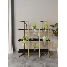 Stellaj 3563_LoftSizBlGold, 90x30x100 sm, LDSP, qara