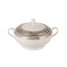Şorba qabı Gipfel Argento 40993, 3200 ml. Rəng: ağ gümüşü kant ilə. Material: Çini.