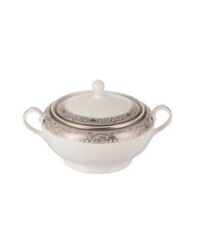 Şorba qabı Gipfel Argento 40993, 3200 ml. Rəng: ağ gümüşü kant ilə. Material: Çini.