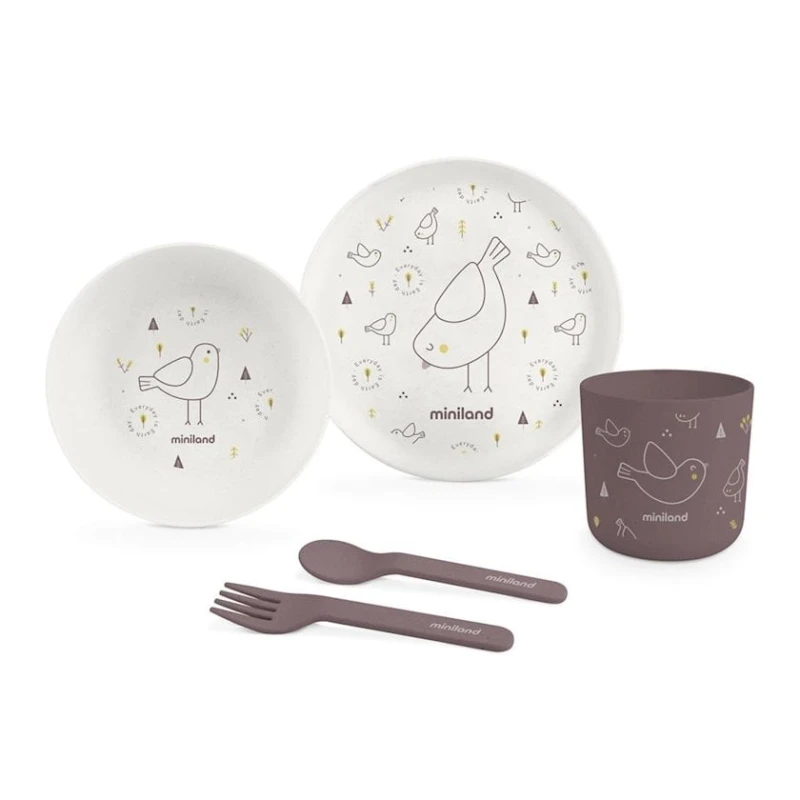 Uşaqlar üçün qab-qacaq dəsti Miniland Naturmeal Chick, 5 əd