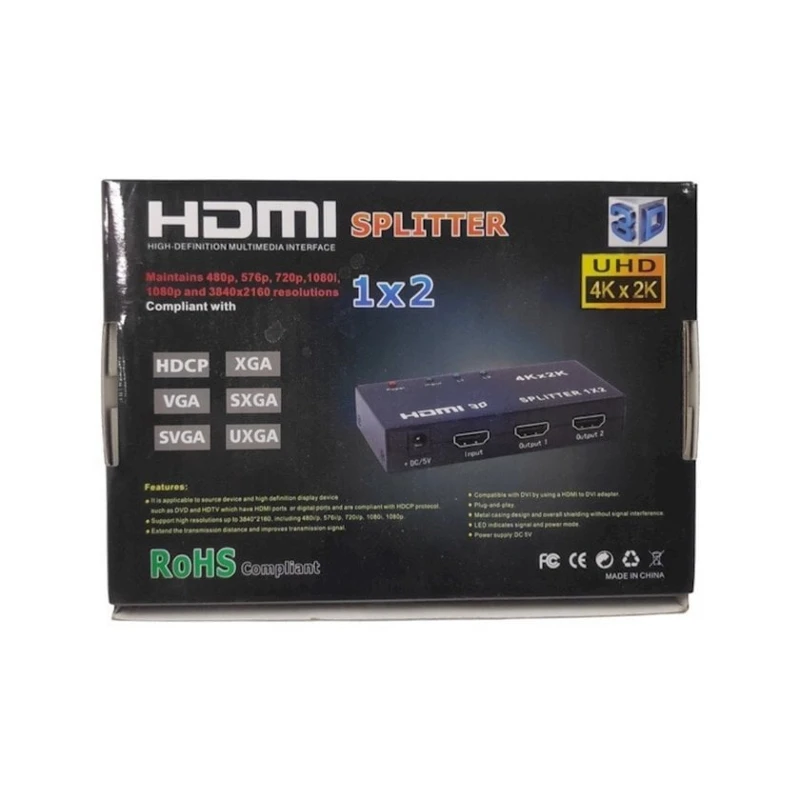 Сплиттер MT-VIKI HDMI 2 Port Spliter 1.4 V Сплиттер MT-VIKI HDMI 2 Port Spliter 1.4 V