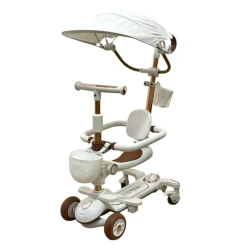 Uşaqlar üçün samokat M6710, oturacaqlı, ağ