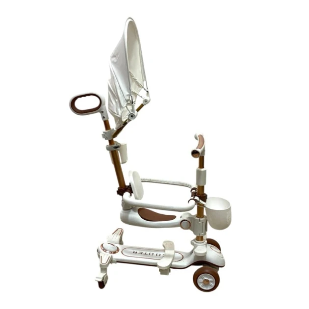 Uşaqlar üçün samokat M6710, oturacaqlı, ağ