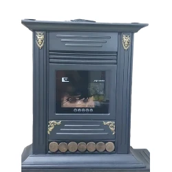 Печь-камин Mahshid Davam Ks0168, металл, черный, 74x84x38 см