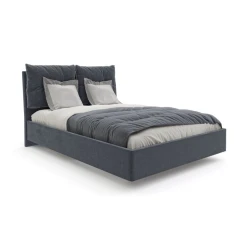 Полутороспальная кровать Art_ikili_yataq 47, ламинат, серая, 200x160x120 см