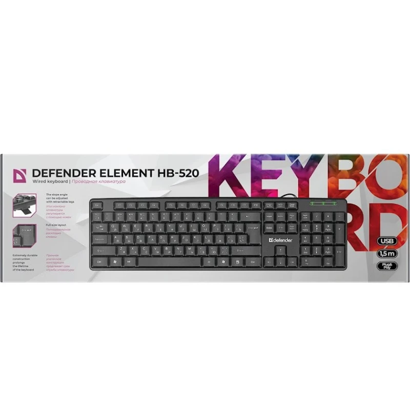 Клавиатура Defender Element HB-520 Wired Keyboard (45522) Клавиатура Defender Element HB-520 Wired Keyboard (45522)