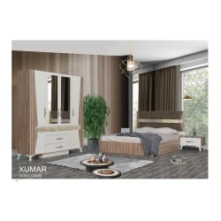 Спальный гарнитур Xumar 4, коричневый-кремовый, Ламинат