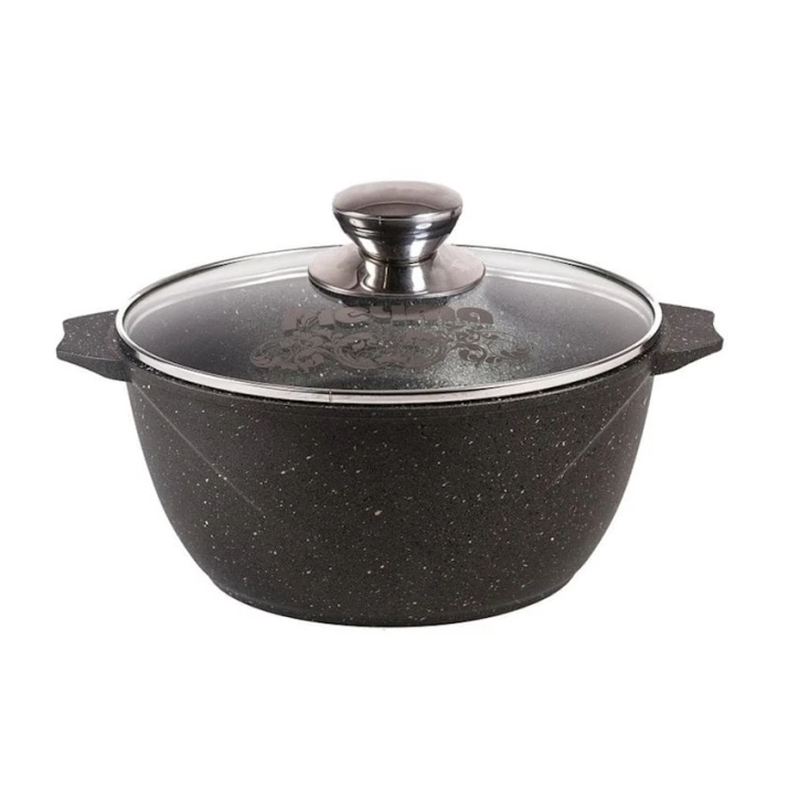 Кастрюля Мечта Гранит 44701, с ручками, со стеклянной крышкой, с антипригарным покрытием, 4л, 24см Кастрюля Мечта Гранит 44701, с ручками, со стеклянной крышкой, с антипригарным покрытием, 4л, 24см