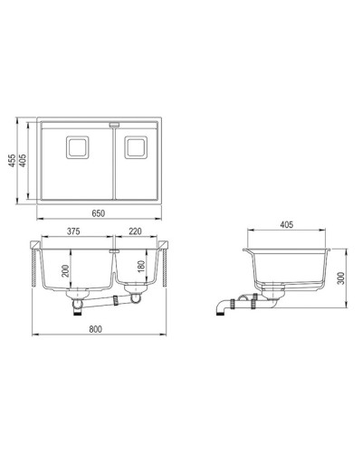 Mətbəx çanağı Aquasanita SQD 150-220