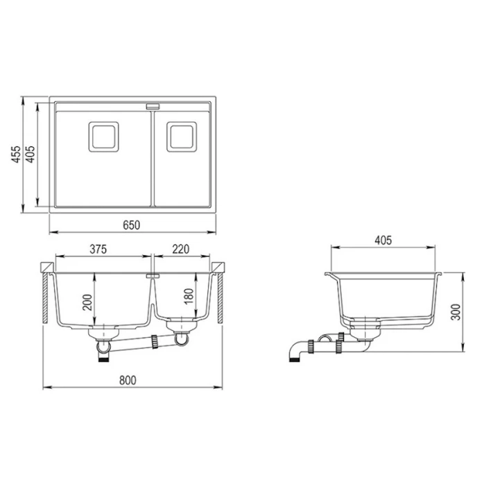 Кухонная мойка Aquasanita SQD 150-220 Кухонная мойка Aquasanita SQD 150-220