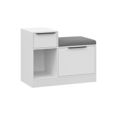 Tumba ayaqqabı üçün Art Mebel, LDSP, ağ, 35x60x110 sm