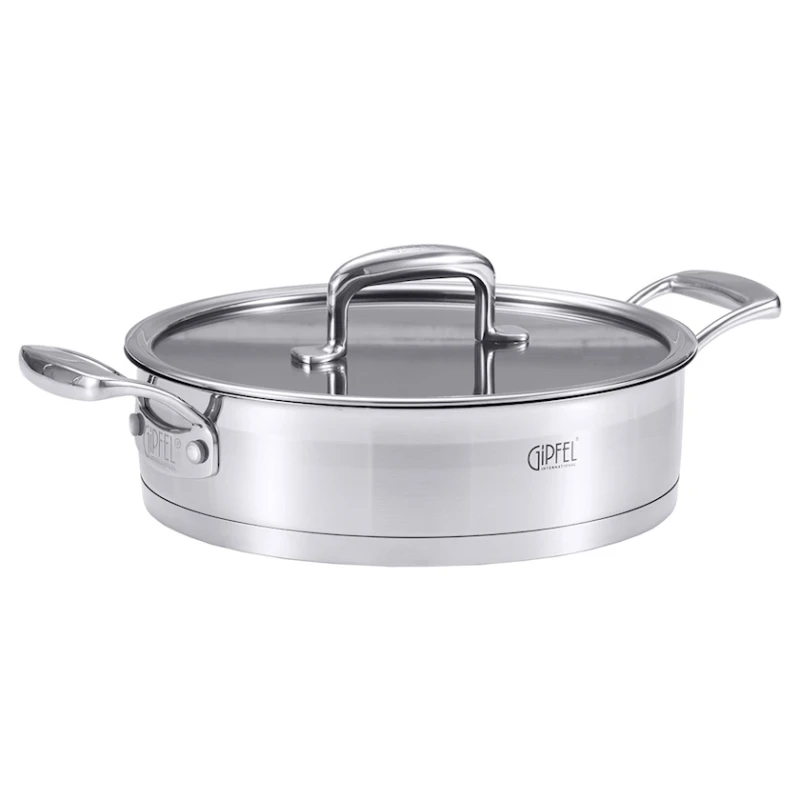 Сотейник Gipfel Prestige, 24 см, 2.9 л, нержавеющая сталь, серебристый