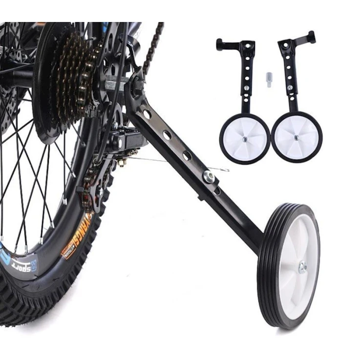 Комплект боковых велосипедных колес 0264, черные/белые, 12/16/18/20