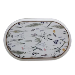 Boşqab Porland Botanical 04ALM005058, 32 sm, farfor, ağ