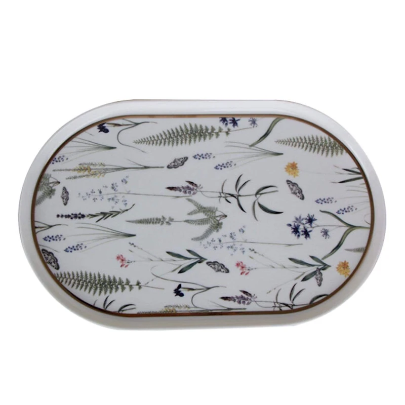 Boşqab Porland Botanical 04ALM005058, 32 sm, farfor, ağ