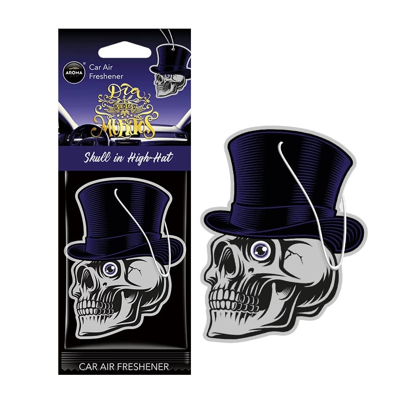 Автомобильный ароматизатор Aroma Car Dia De Los Muertos Skull in a High Hat Автомобильный ароматизатор Aroma Car Dia De Los Muertos Skull in a High Hat