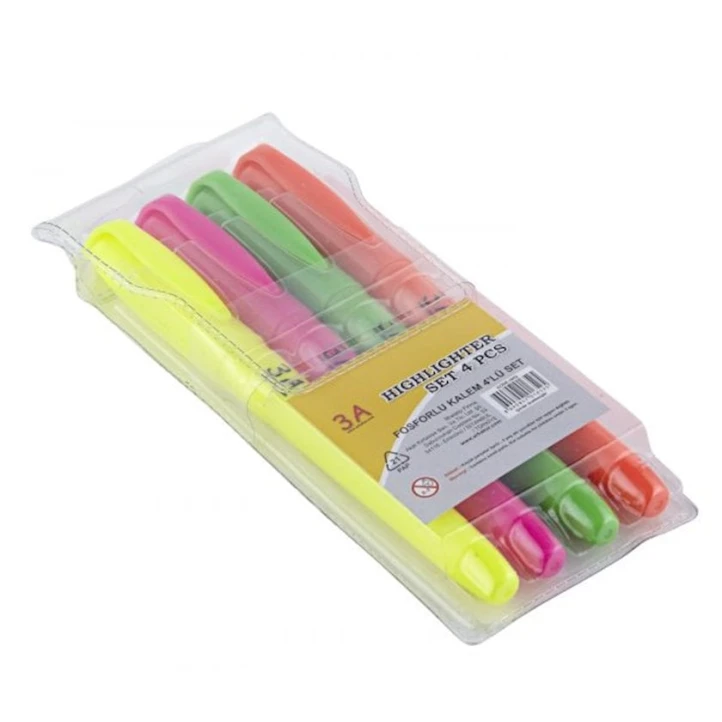 Набор маркеров 3A 1652, неоновые, 4 цвета