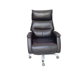 Офисное кресло 1022, кожаное, черное