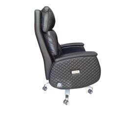 Офисное кресло 1022, кожаное, черное