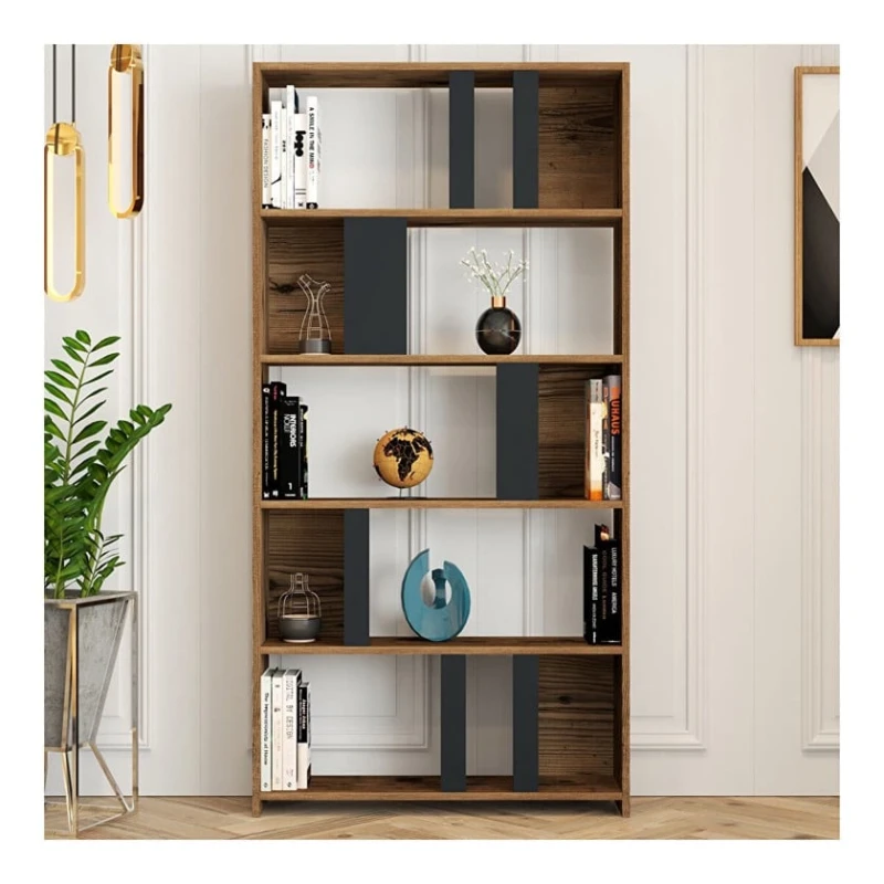 Стеллаж ev_12116155, ламинат, коричневый, 90x20x180 см